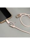 Fonott lightning és USB-C kábel, 2 in 1, rose gold