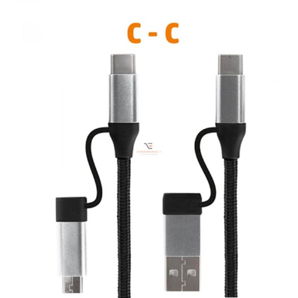 Home USB töltőkábel, 4in1, 1.5m USB MULTI