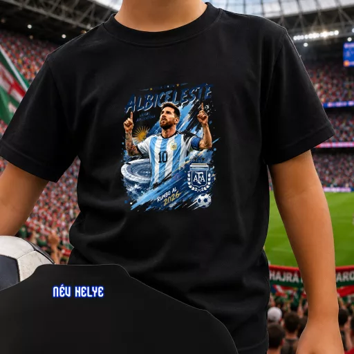 Személyre szabható MESSI gyerek póló VB 2026 egyedi névvel