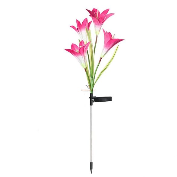 "Lily" Napelemes Lámpa virág alakú 72 cm piros Színváltó 4 LED