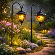 2 db Tiffany szolár lámpa szett leszúrható