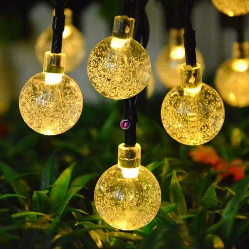 Napelemes vintage fényfüzér 6m 30 LED CRISTAL GLOBE, Raindrop
