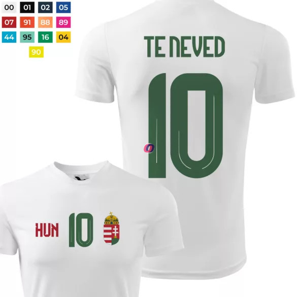 Női mez személyre szabható névvel és számmal fehér