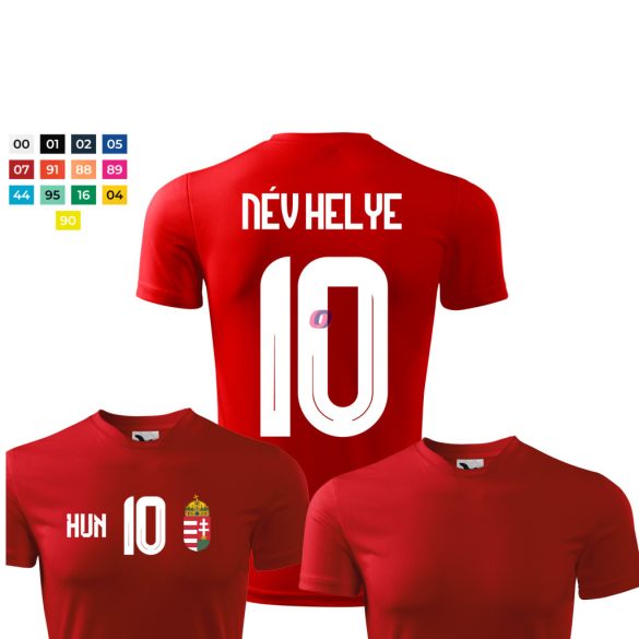 Női mez személyre szabható névvel és számmal piros
