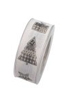 Karácsonyi mintás Szalag fenyőfával textil 40mmx10m krém