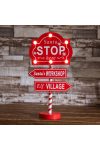 Mikulásjelző világító Tábla "Santa Stop" Led-es 40 cm AAA