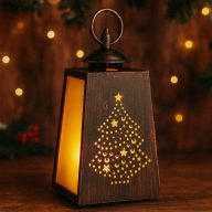   Karácsonyi LED-es lámpás lánghatású fénnyel, 3 féle minta 19,5 cm