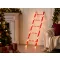 110 cm LED-es Dekor Létra – Piros-fehér csíkos, 50 melegfehér LED-del
