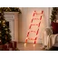 110 cm LED-es Dekor Létra – Piros-fehér csíkos, 50 melegfehér LED-del