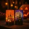 Halloween Lámpás - Meleg Fehér LED-ekkel 10 cm üveg,  2féle választható