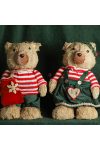 XL Karácsonyi vintage figura Teddy bear fiú, lány 28 cm American Style