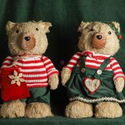  XL Karácsonyi vintage figura Teddy bear fiú, lány 28 cm American Style
