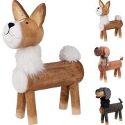 Karácsonyi rönk figura  Kutya – 27 cm, több színben