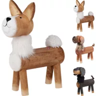 Karácsonyi rönk figura  Kutya – 27 cm, több színben