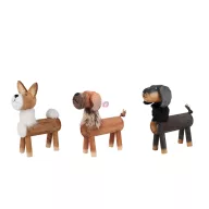 Karácsonyi rönk figura  Kutya – 27 cm, több színben