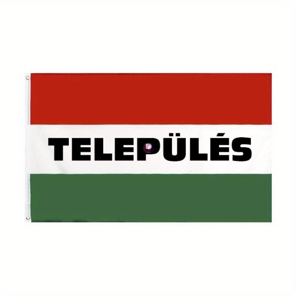 XL méretű magyar zászló egyedi felirattal 90x150 cm Településnév, stb.