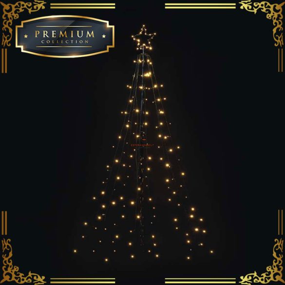 Kültéri égősor karácsonyfa formájú fémvázzal 180 cm 180 LED