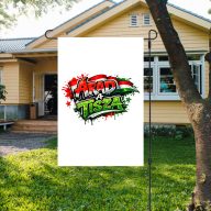   XL egyedi TISZA kerti zászló, zászlótartó rúddal Árad a TIsza