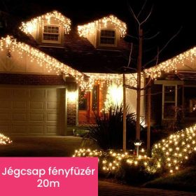 Kültéri jégcsap fényfüzér 20m