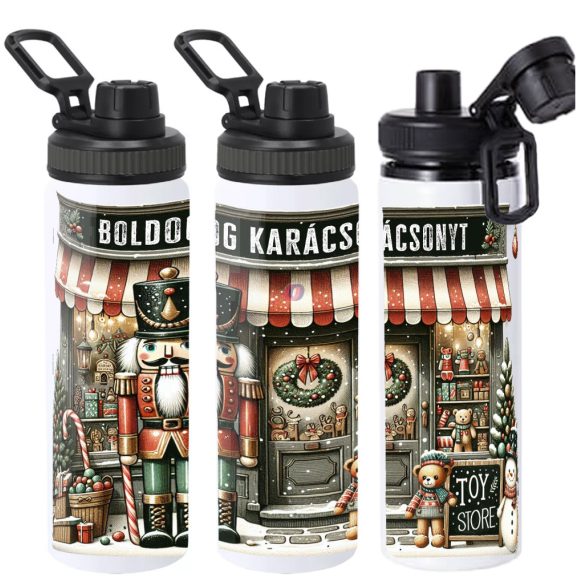 XL Karácsonyi  mintás Kulacs 850 ml "Diótörős - Boldog Karácsonyt" HD