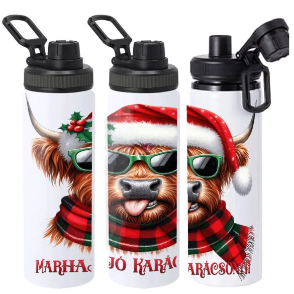 XL Karácsonyi  mintás Kulacs 850 ml "Marhajó karácsonyt" HD