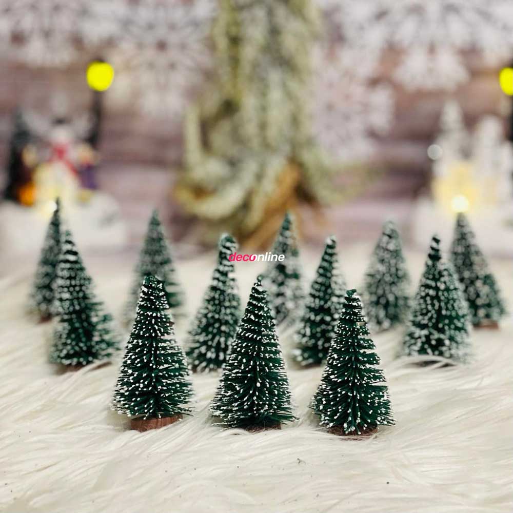 karácsonyi falu készítés - mini fenyőfa