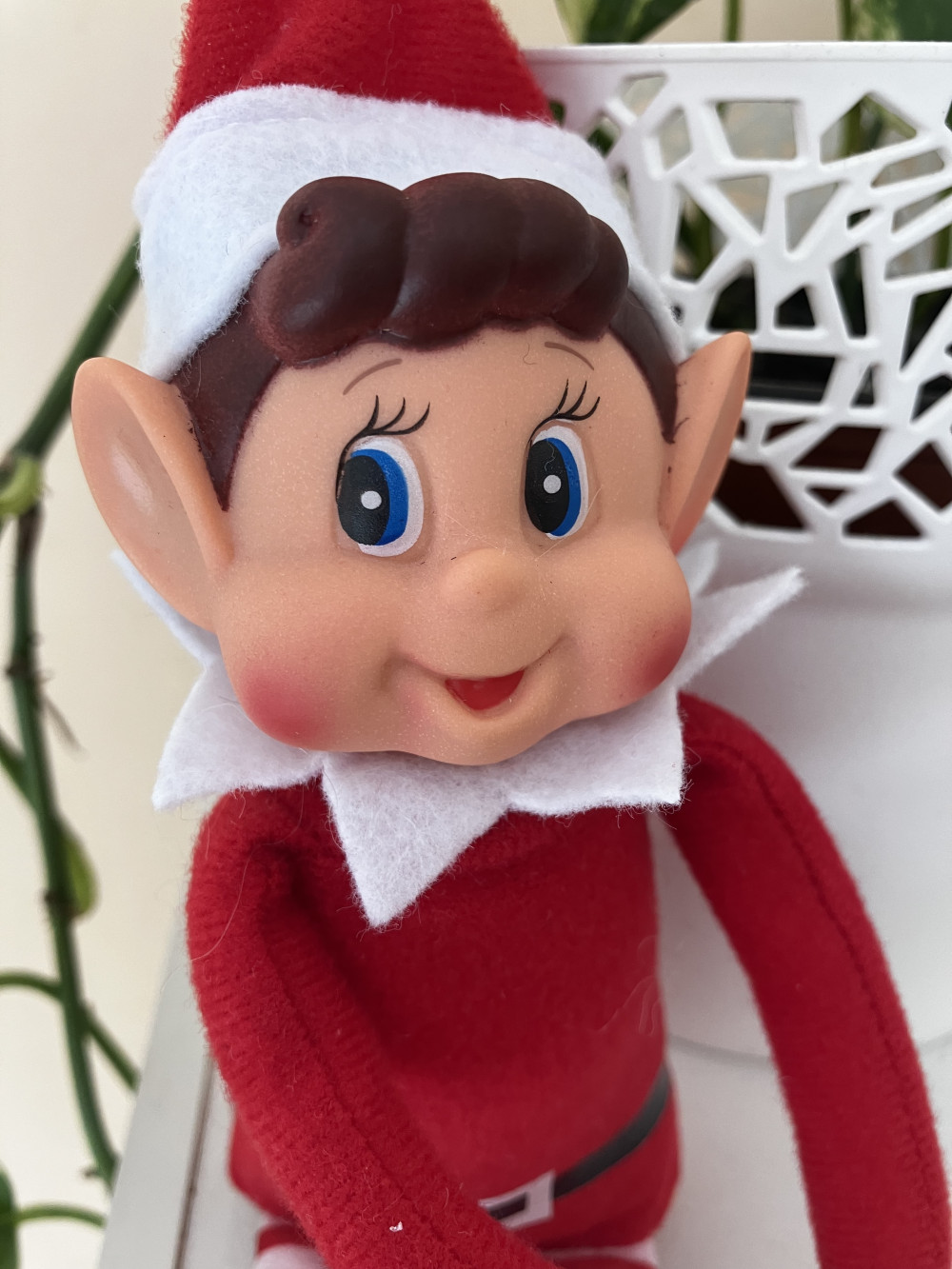 Karácsonyi elf manó fiú textil 30 cm