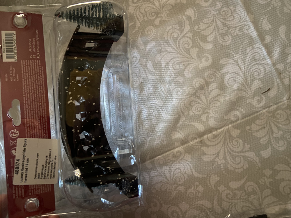Luxury Karácsonyi falu figura havas híd 19 cm