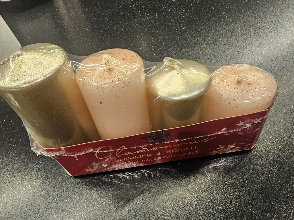 Prémium Adventi gyertya szett lépcsős, Pezsgő-Cappuccino mix 4db-os szett