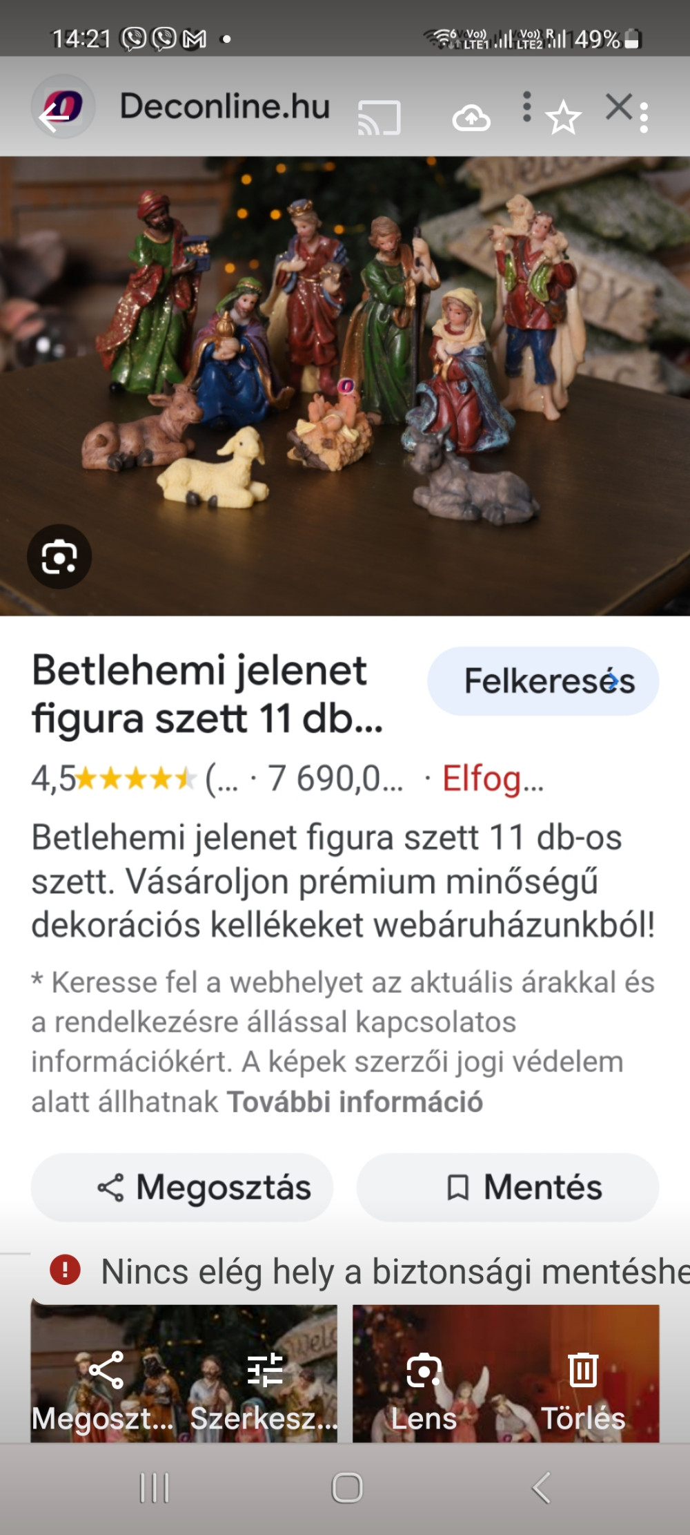 Betlehemi jelenet figura szett 11 db-os szett dobozban Traditional
