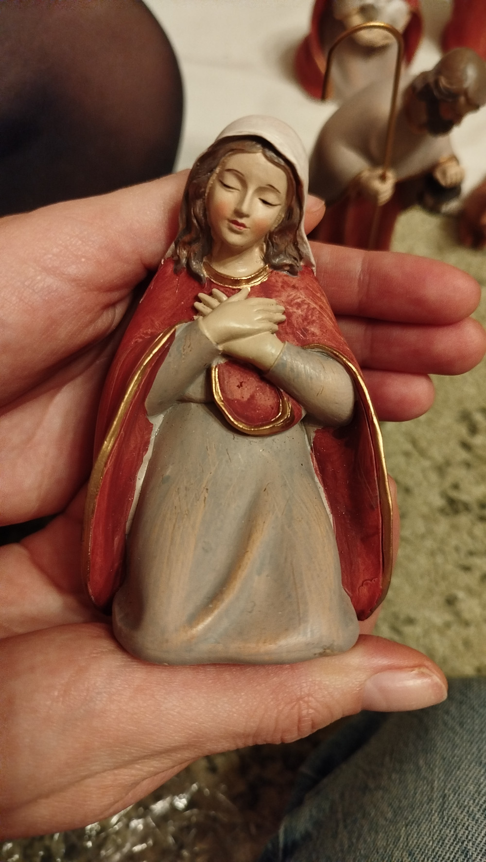 XL Betlehemi figurák poly 8,5x5x21cm színe 9 db-os szett