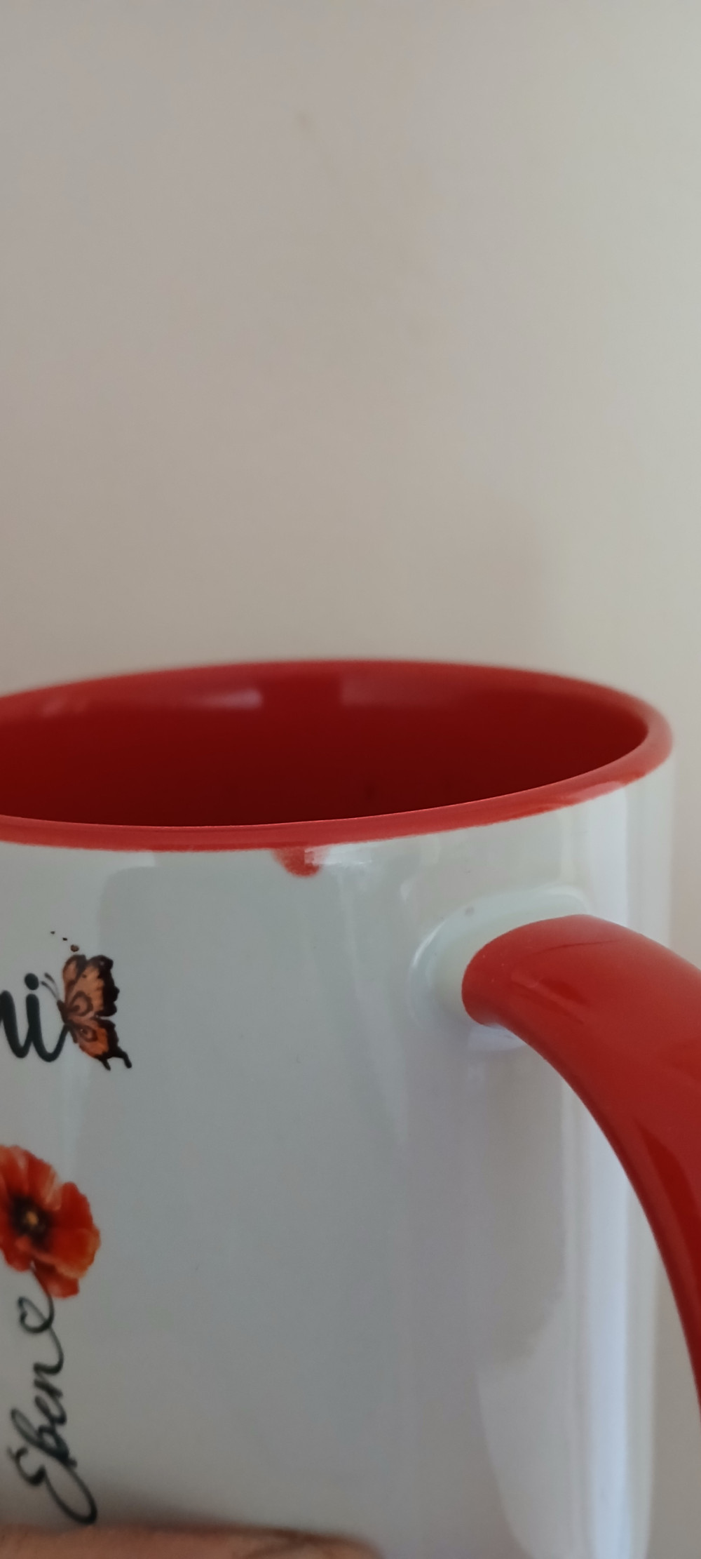 Anyák napi bögre "Anya kertje" egyedi névvel, narancssárga, kerámia