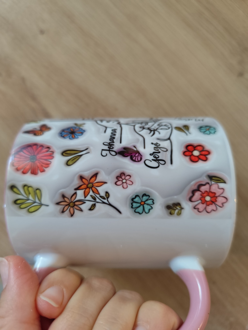 Anyák napi bögre "Anya, Nagyi, Max 5 gyerek" Személyre szabható, fekete, kerámia