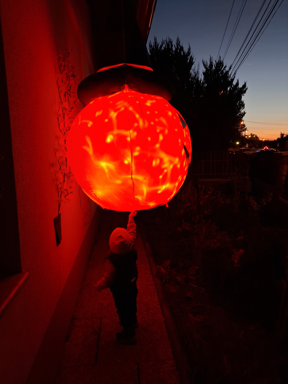 Felfújható tök kalappal kültéri 180 cm IP44 LED hálózati adapterrel KD 180 T